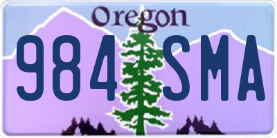 OR license plate 984SMA