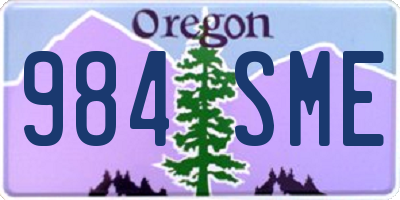 OR license plate 984SME
