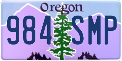 OR license plate 984SMP