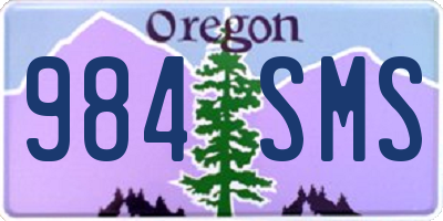 OR license plate 984SMS