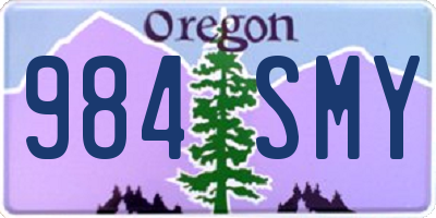 OR license plate 984SMY