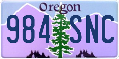 OR license plate 984SNC