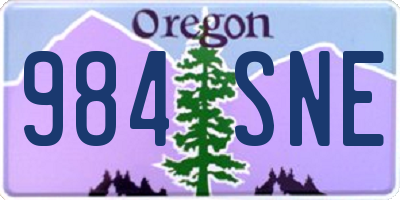 OR license plate 984SNE