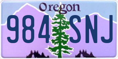 OR license plate 984SNJ