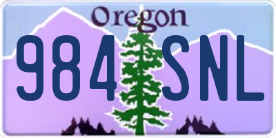 OR license plate 984SNL