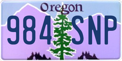 OR license plate 984SNP