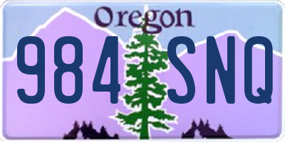 OR license plate 984SNQ