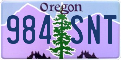 OR license plate 984SNT