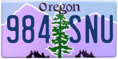 OR license plate 984SNU