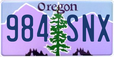 OR license plate 984SNX