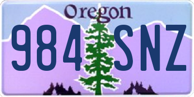 OR license plate 984SNZ