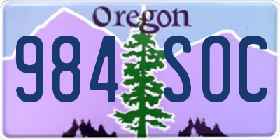 OR license plate 984SOC