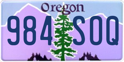 OR license plate 984SOQ