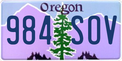 OR license plate 984SOV
