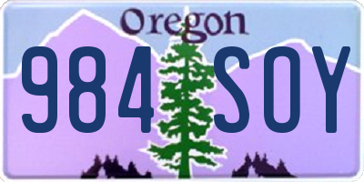 OR license plate 984SOY