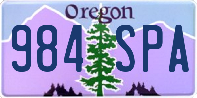OR license plate 984SPA