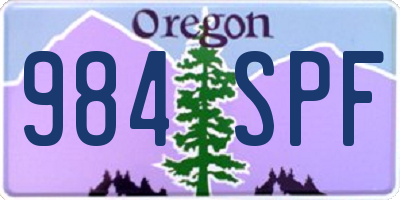 OR license plate 984SPF