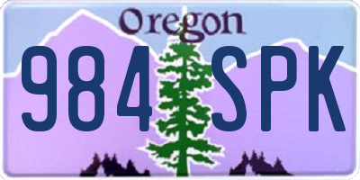OR license plate 984SPK
