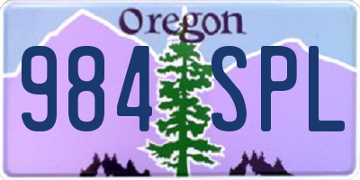 OR license plate 984SPL