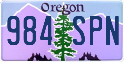 OR license plate 984SPN
