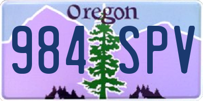 OR license plate 984SPV