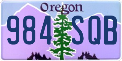 OR license plate 984SQB