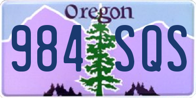 OR license plate 984SQS