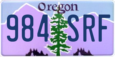 OR license plate 984SRF