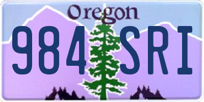 OR license plate 984SRI