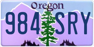 OR license plate 984SRY