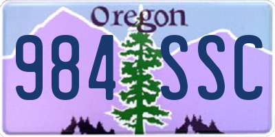 OR license plate 984SSC