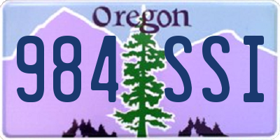 OR license plate 984SSI