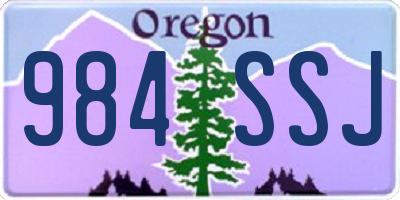 OR license plate 984SSJ