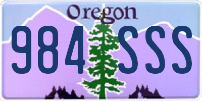 OR license plate 984SSS