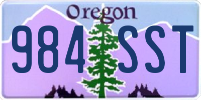 OR license plate 984SST