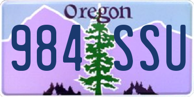 OR license plate 984SSU
