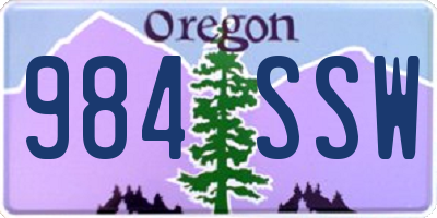 OR license plate 984SSW