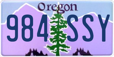 OR license plate 984SSY