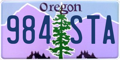 OR license plate 984STA