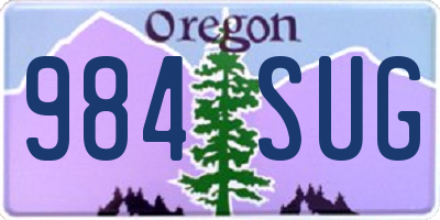 OR license plate 984SUG