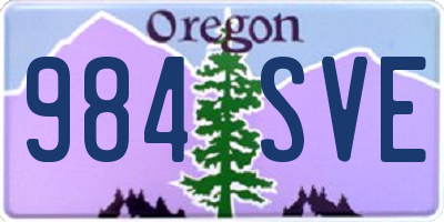 OR license plate 984SVE