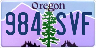 OR license plate 984SVF