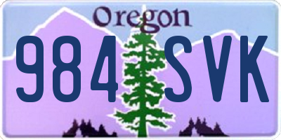 OR license plate 984SVK