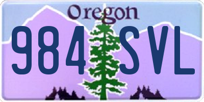 OR license plate 984SVL