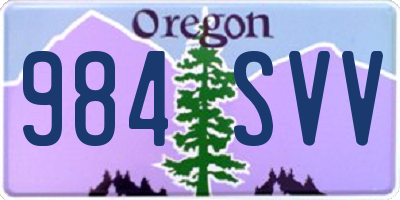 OR license plate 984SVV