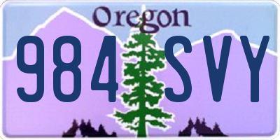 OR license plate 984SVY