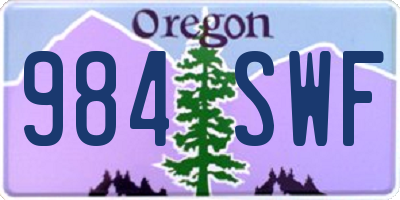 OR license plate 984SWF