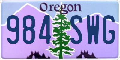 OR license plate 984SWG