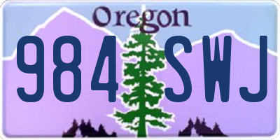 OR license plate 984SWJ