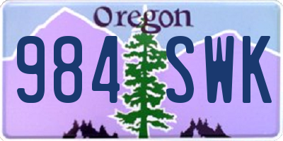 OR license plate 984SWK
